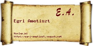 Egri Ametiszt névjegykártya